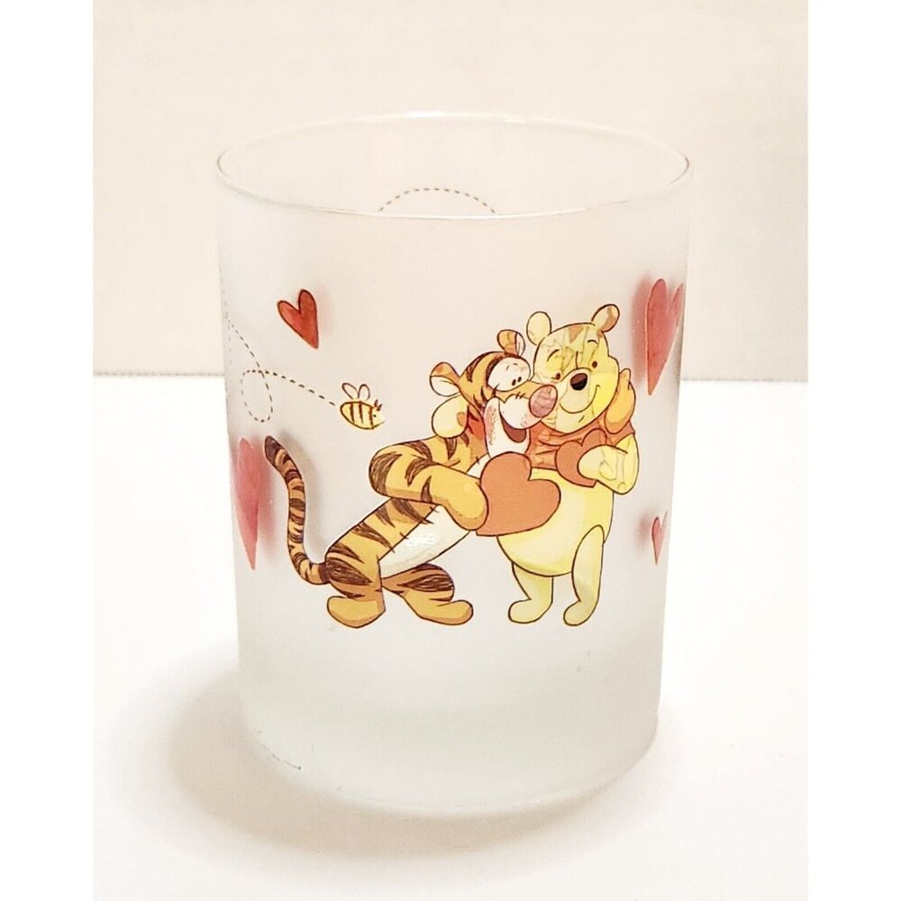 Winnie The Pooh Tigger Piglet VALENTINE'S DAY Frosted Glass Candle Holder 4.25" - Picture 12 of 12